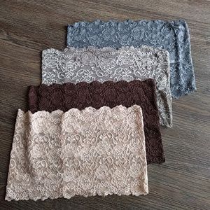 Bundle of 4 lace layering undershirt tube tops