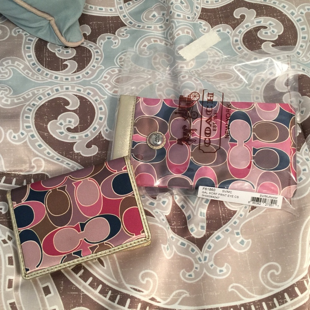 Coach® Scarf Print Eye case w/matching Wallet set