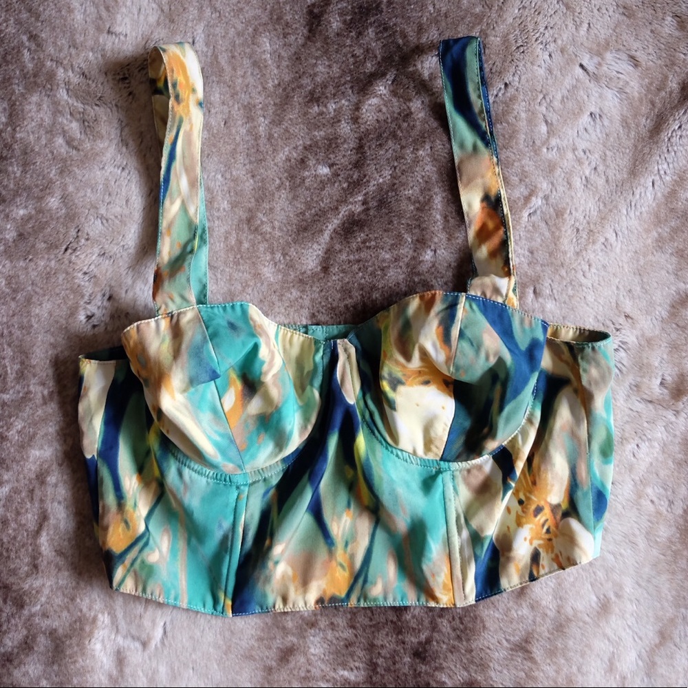 BB Dakota Tropical Bustier Crop Top XS/S