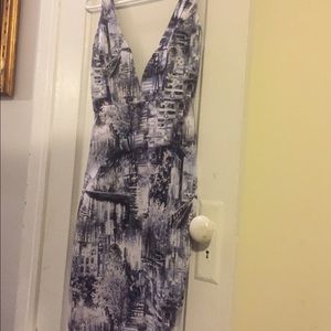 Gray and white dress