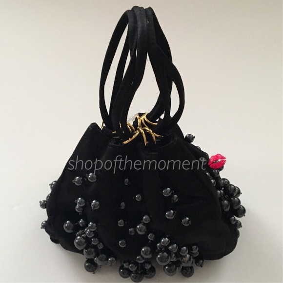 👛🆕 հթ💫 Oscar de la Renta Black Pearl Mini Bag - Picture 3 of 8