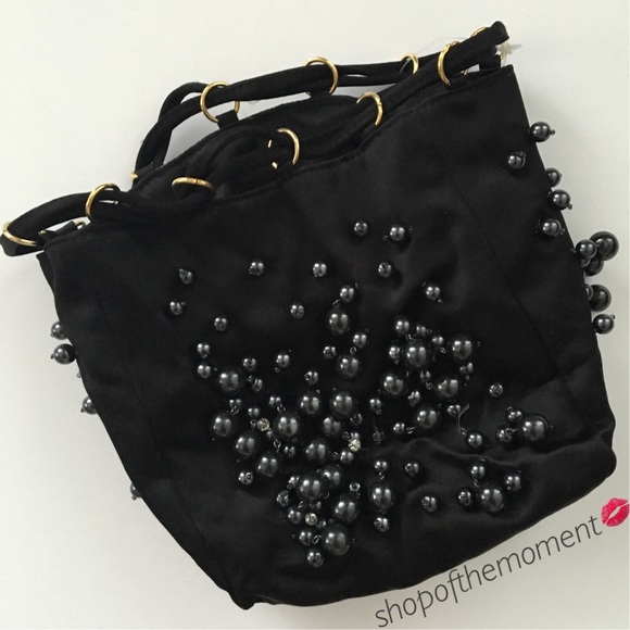 👛🆕 հթ💫 Oscar de la Renta Black Pearl Mini Bag - Picture 5 of 8