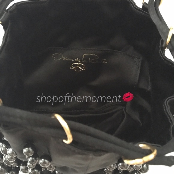 👛🆕 հթ💫 Oscar de la Renta Black Pearl Mini Bag - Picture 7 of 8