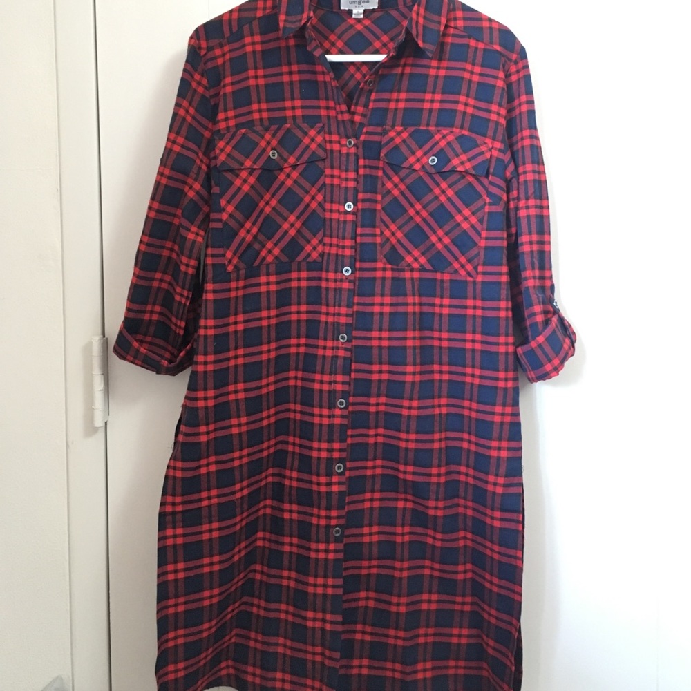 Plaid shirt tunic