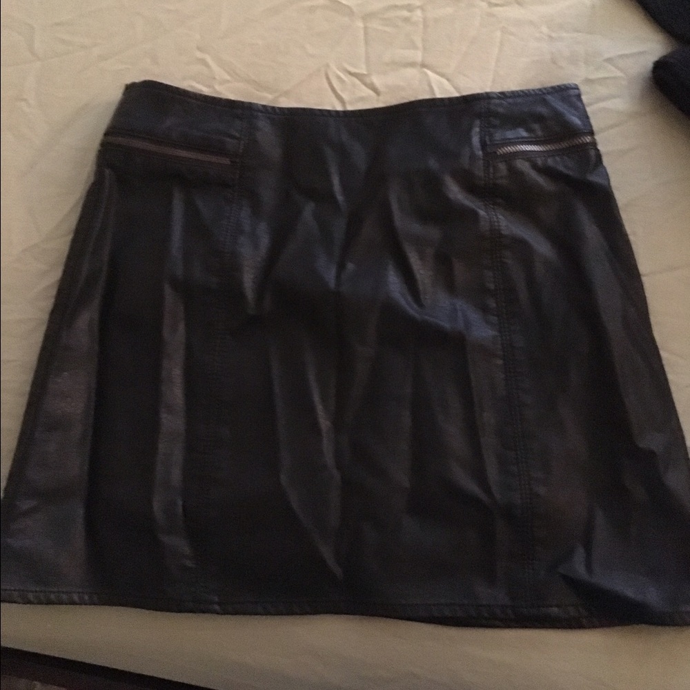 Vegan leather mini skirt