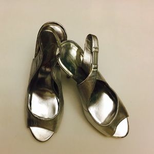 Jessica Simpson silver heels