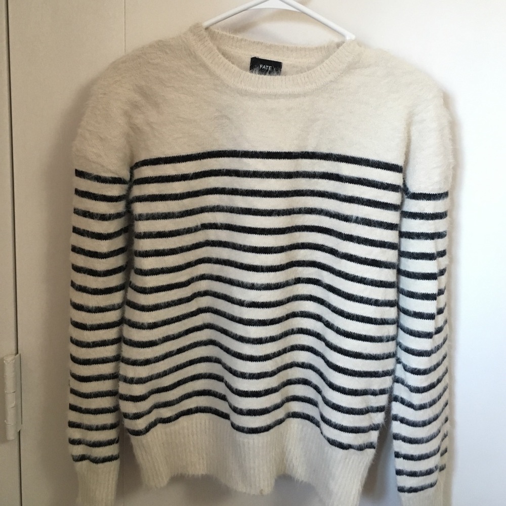 Fate Striped Fluffy Sweater