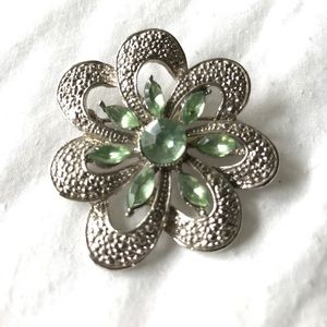 Metal Jeweled Brooch Pin
