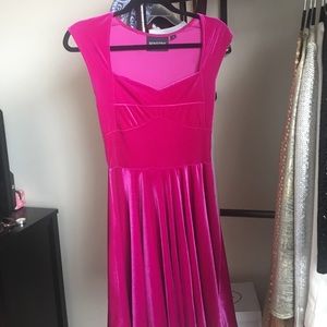 Pink velvet dress