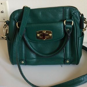 Merona brand forest green cross body purse