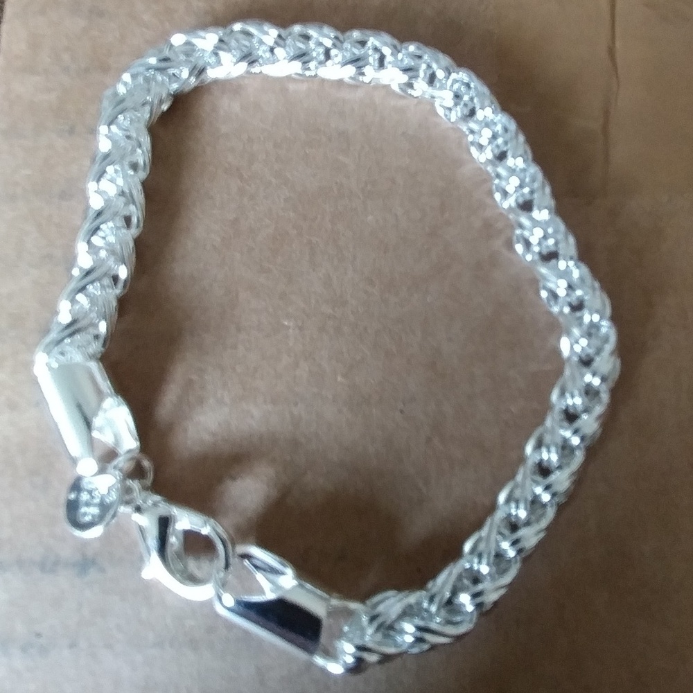 Sterling silver braided rope bracelet