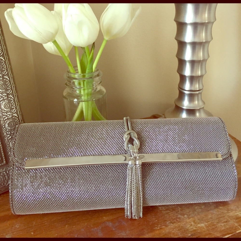 Kate Landry Pewter Evening Clutch