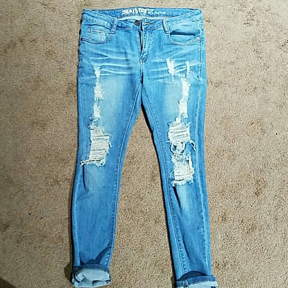 Distressed jeans