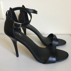 Only worn once black ankle strap heels