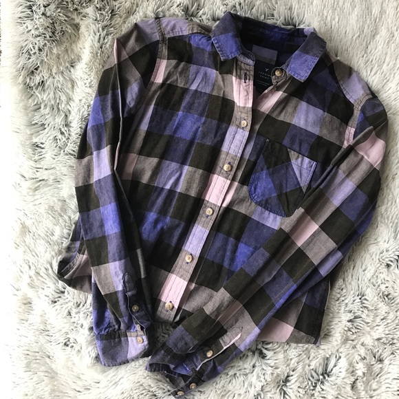 American Eagle Outfitters Tops - // Purple Plaid Long Sleeve 💜