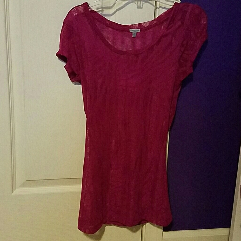Charlotte Russe pink see through zebra shirt