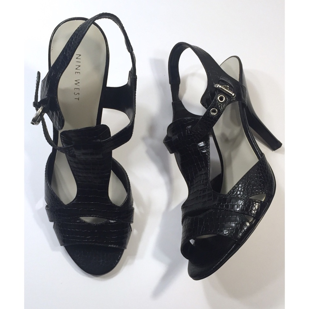 Nine West Hammer Croc Textured Sandals