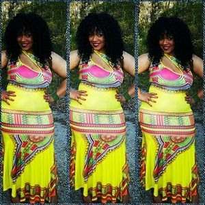 Yellow African Print Dress