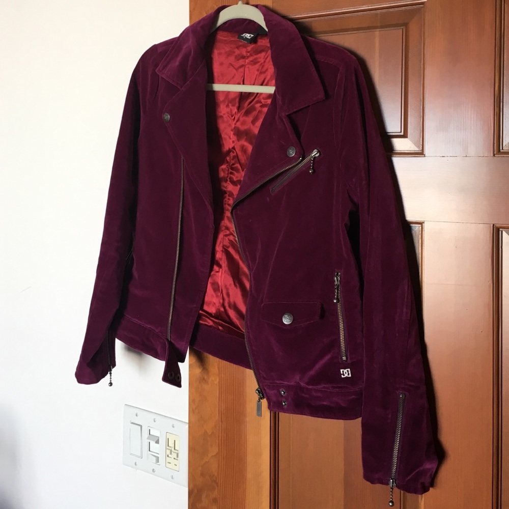 Plum Velvet Motorcycle Jacket