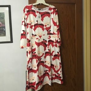 Ugly Christmas dress. With santas.