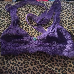 Purple lingerie lace top size small