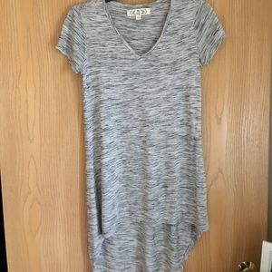 Pink Rose high low grey marked tshirt