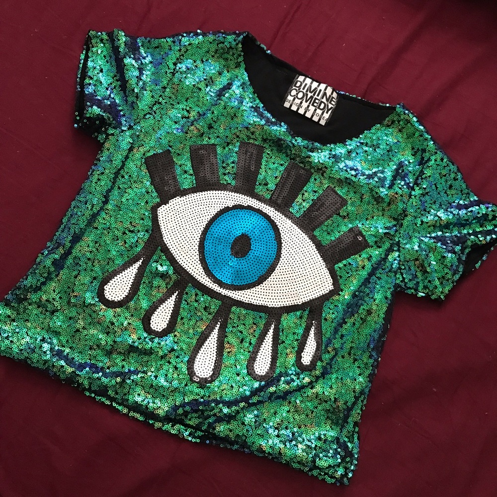 Sequins t shirt with design