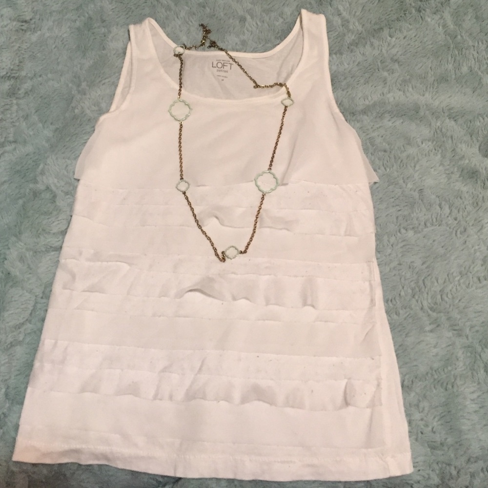LAST DAY ‼️white ruffle tank top