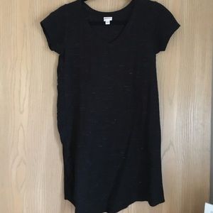 Merona black tshirt dress with marled white detail