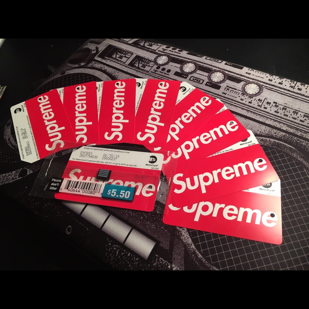 Supreme box logo MTA metro card S/S 17 fare incld