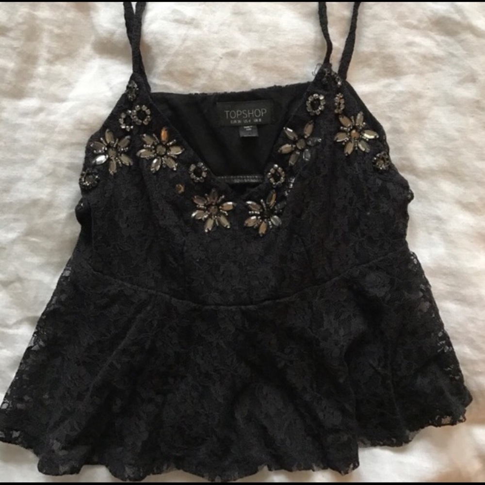 Topshop lace crop top