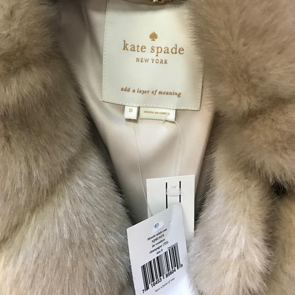 NWT Faux Fur Kate Spade Coat - Picture 3 of 3