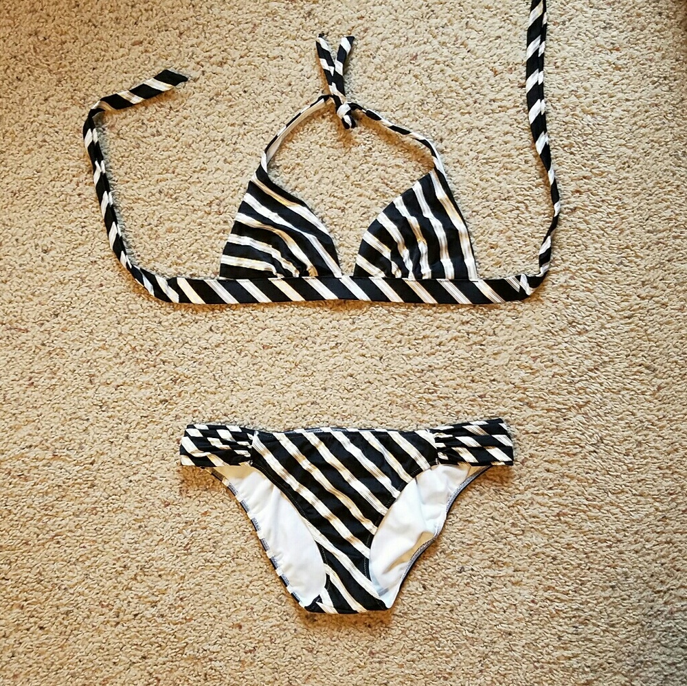 Victorias secret stripe bikini set