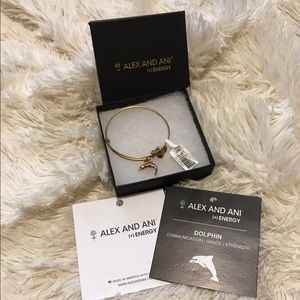 Alex and Ani gold dolphin bracelet
