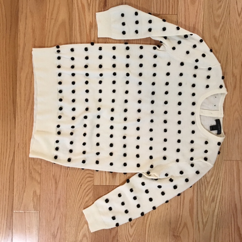 Jcrew black pom sweater