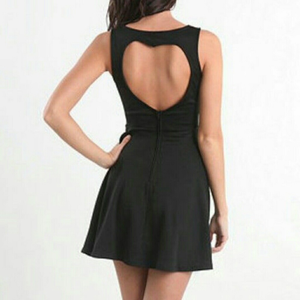 Kirra Heart Back Black dress