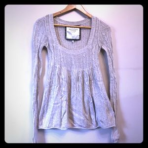 Beige square neck sweater