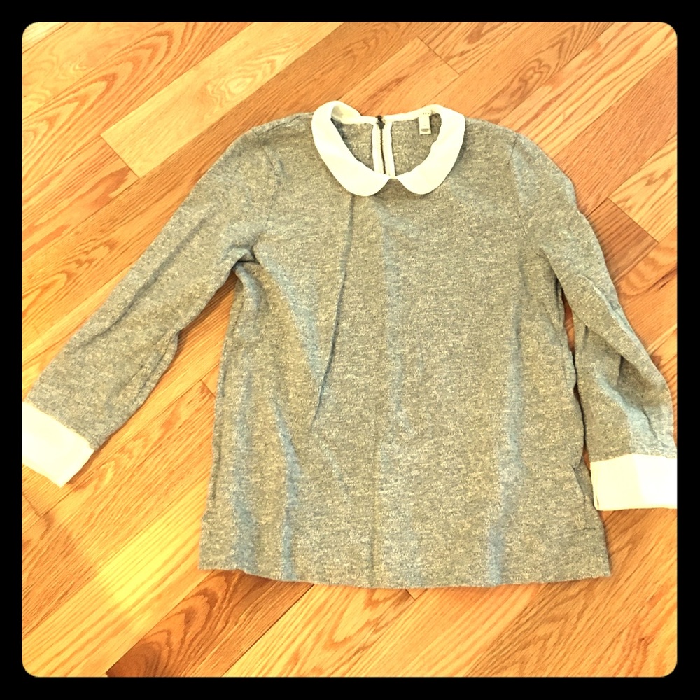 Jcrew sweatshirt with silk Peter Pan collar