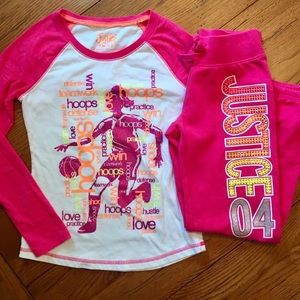 Girls 2pc set JUSTICE basketball player
