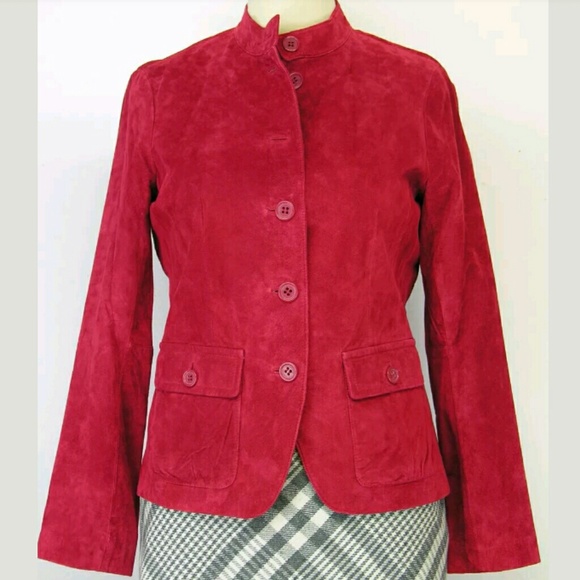 SOLD🌟HOST PICK⭐LIZ CLAIBORNE RED SUEDE BLAZER - Picture 2 of 4