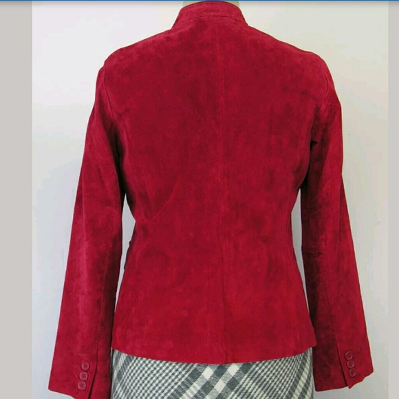 SOLD🌟HOST PICK⭐LIZ CLAIBORNE RED SUEDE BLAZER - Picture 3 of 4