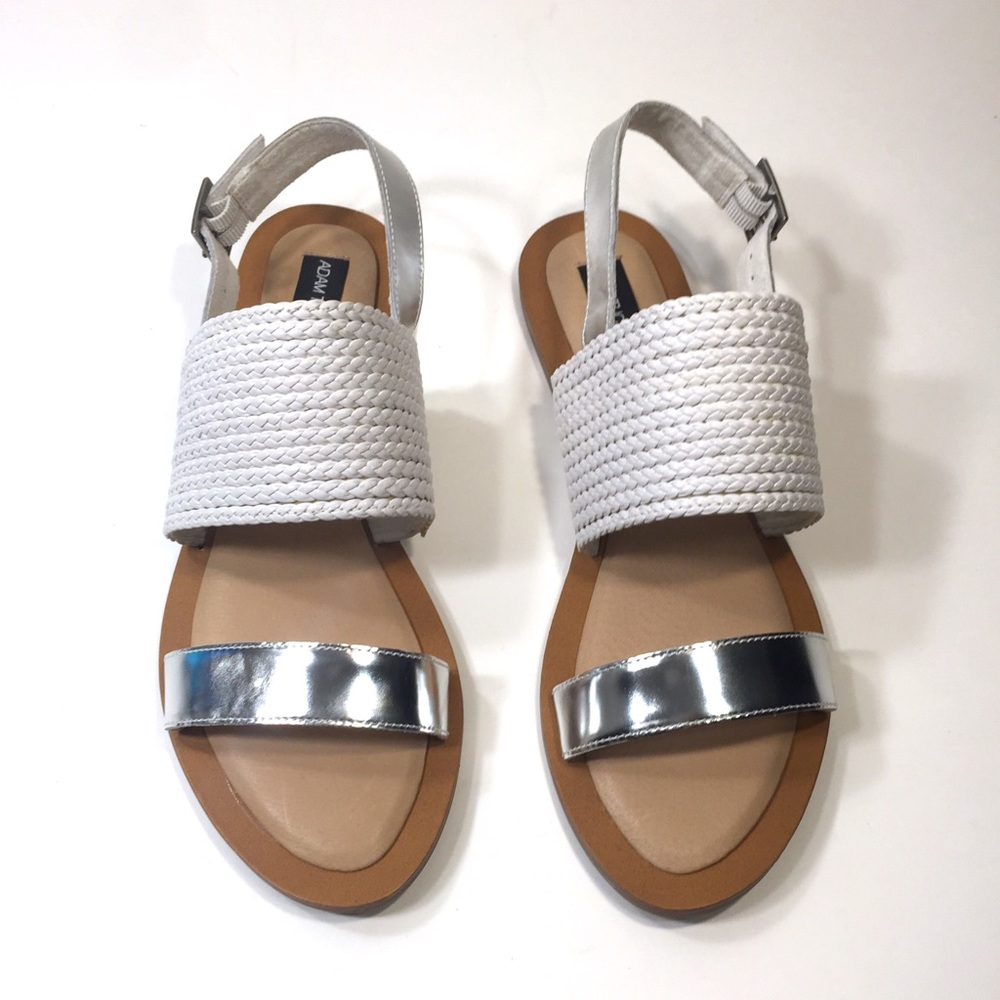Adam Tucker Eden Silver & White Flat Sandal