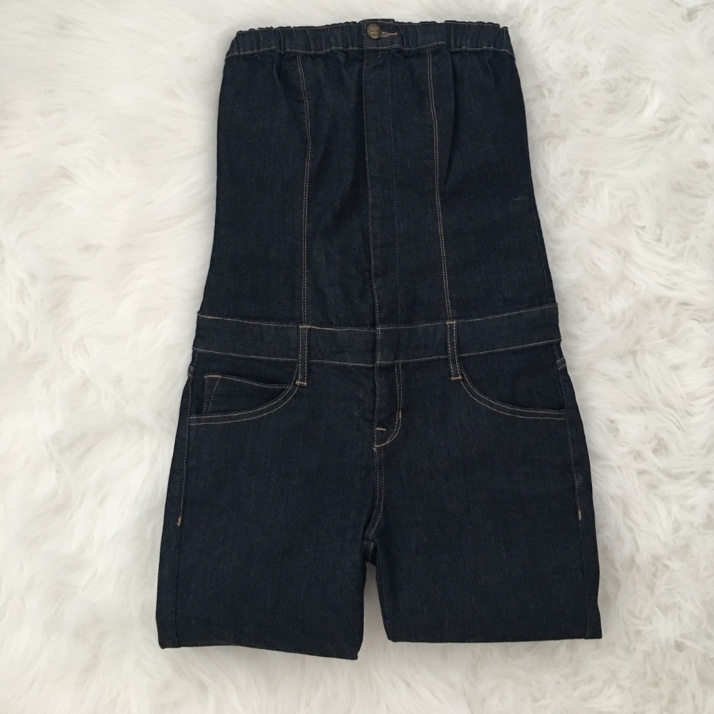 Strapless jeans jumpsuit. New without tags.