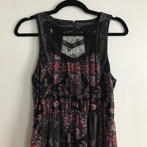 Free people printed maxi with lace detail