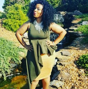 High-low olive green top