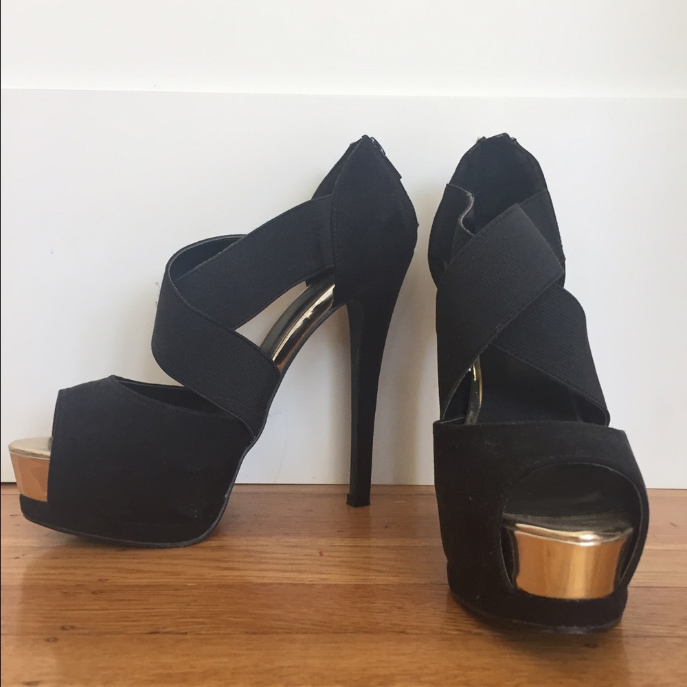 Black Strappy Heels