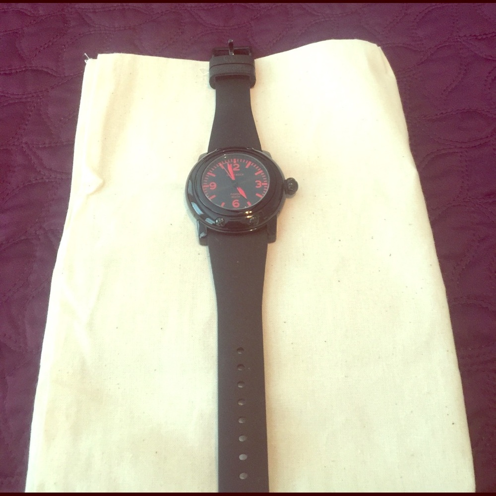 Black and red Glam Rock watch