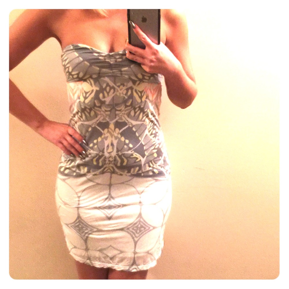 •SALE• Free People Strapless Printed Dress