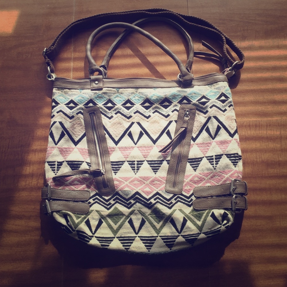 American eagle woven boho bag