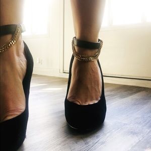 Marc by Marc Jacobs Suede Ankle Strap Wedges